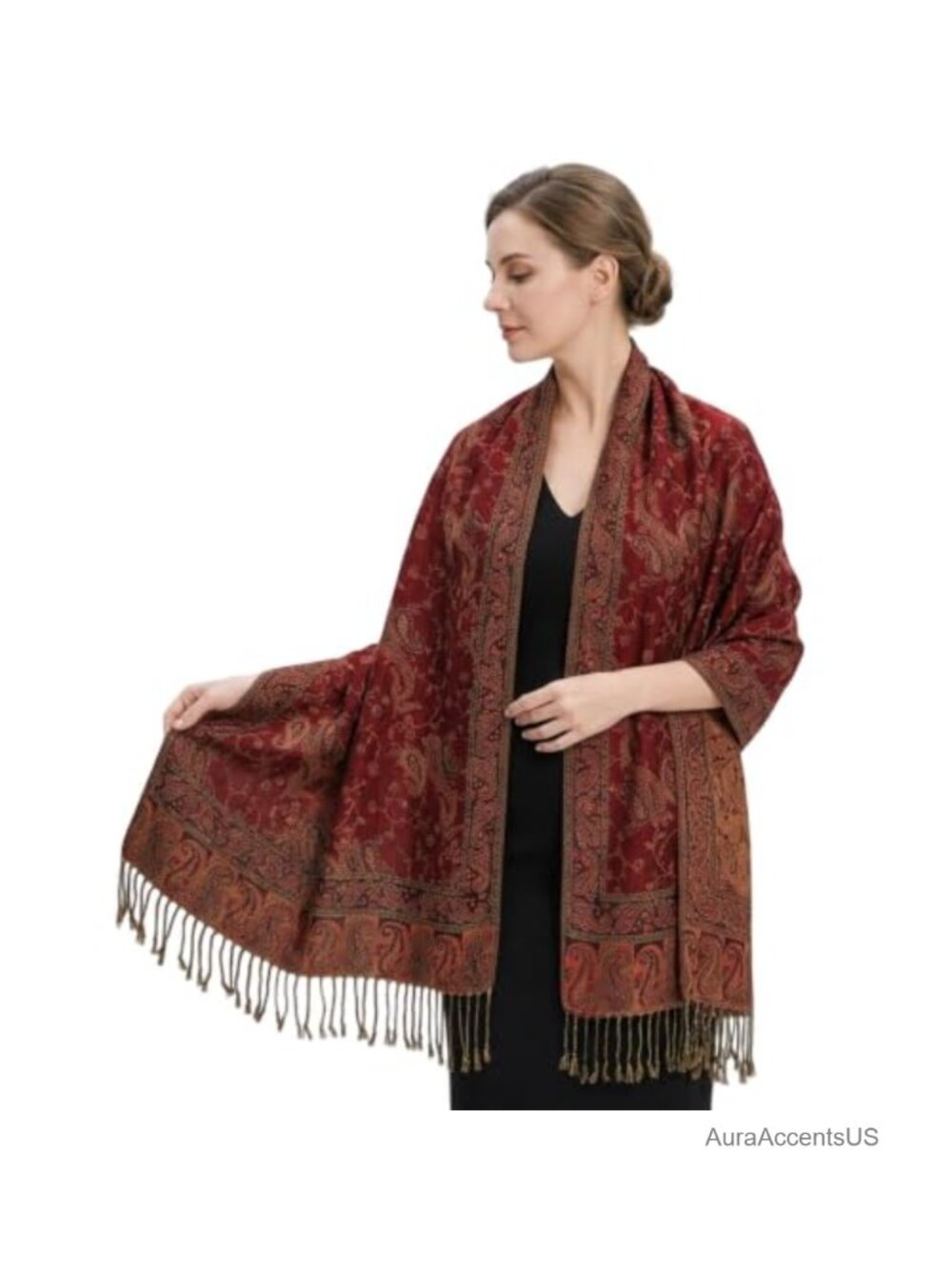 Women's Pashmina Shawl Wrap Scarf Evening Dress Wedding Paisley Soft Lightweight
